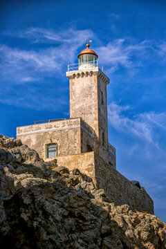 The beautiful lighthouse of cape Malea, in South Peloponnese, Greece