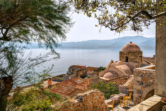 Beautiful Monemvasia&rsquo;s castletown, in Peloponnese Greece