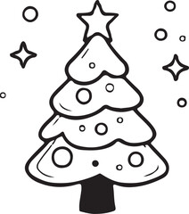 Christmas tree vector on transparent background