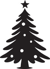 Christmas tree vector on transparent background