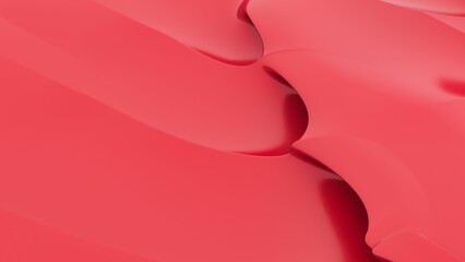 Abstract 3D illustration of a red glossy surface, paint or gel.