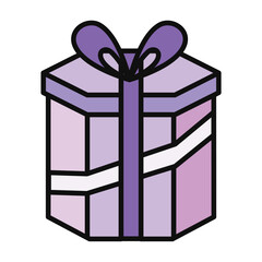 Colored christmas present icon Vector