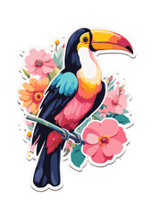 Toucan and flowers