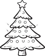 Christmas tree vector on transparent background