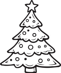 Christmas tree vector on transparent background