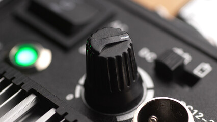 Naklejka premium Dial on Control Panel. Close-up, shallow dof.