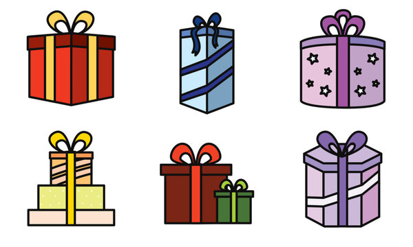 Set of present icons Vector