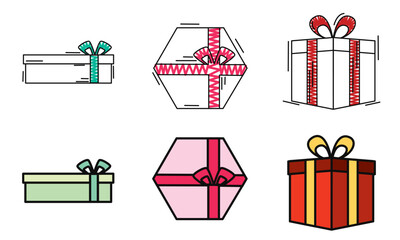 Set of present icons Vector