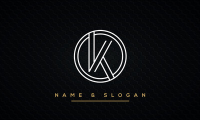 Alphabet Letters KO or OK Logo Monogram