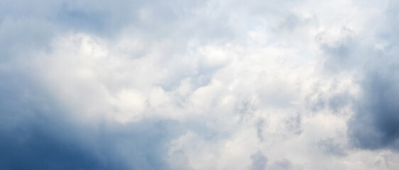 Overcast sky with gray and blue clouds