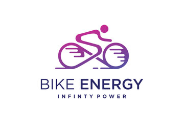 Bike energy infinty design element vector with creative concept for business person