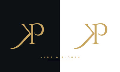 KP or PK Letters Logo Monogram 