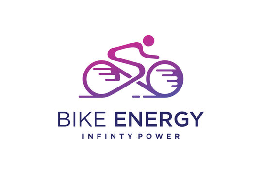 Bike energy infinty design element vector with creative concept for business person