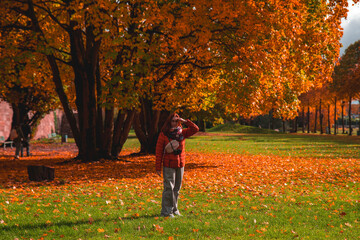 A girl in a colorful park in germany