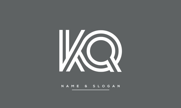 Alphabet letters KQ or QK Logo Monogram