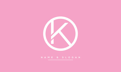 Alphabet Letters KT or TK Logo Monogram