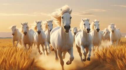 Horses race across the farm's vast fields, their manes flowing in the wind.