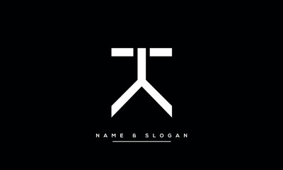 Alphabet Letters KT or TK Logo Monogram