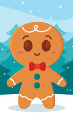 Cute gingerbread cookie christmas character Vector