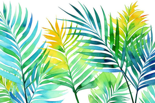 Plant nature pattern summer palm jungle leaves illustration floral tropics background exotic