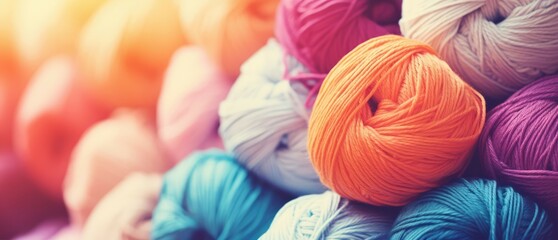 colorful wool yarn background.  - obrazy, fototapety, plakaty