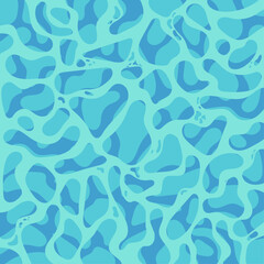 Summer sea, water texture background. Shining blue water ripple pool abstract vector illustration