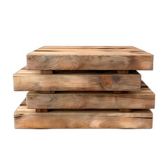 Wooden boards isolated on transparent or white background, png