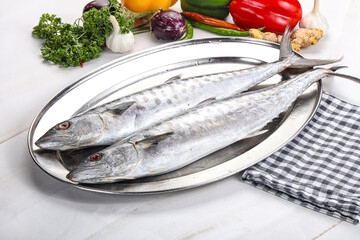 Raw mackerel fish for cooking