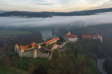 morning castle in the mountains 