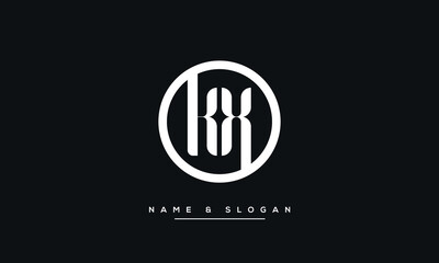 Alphabet Letters KX or XK Logo Monogram