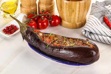 Baked eggplant with minced beef