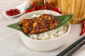 Grilled eel with steamed rice