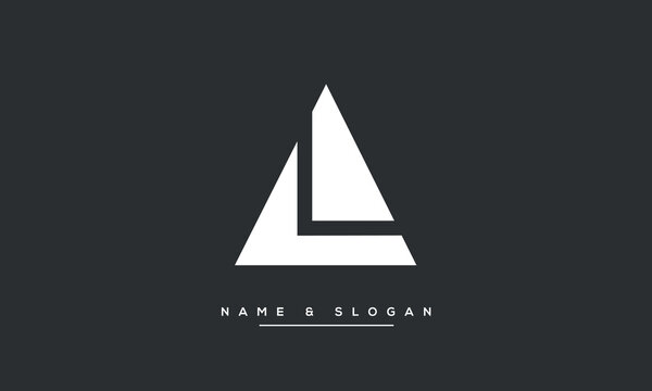Alphabet Letters LA or AL Logo Monogram