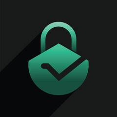 OPEN LOCK LOGO TEMPLATE VECTOR