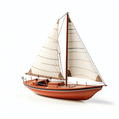 Obraz premium Isolated Timber Sail Ship