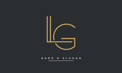 Alphabet letters LG or GL Logo Monogram