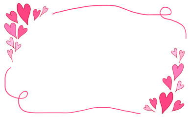 ハート柄のフレームイラスト