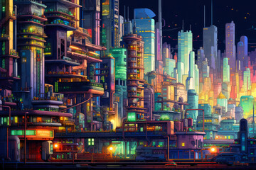 Techno-Utopian Cityscape