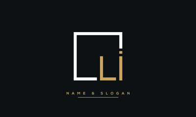 Alphabet Letters LI or IL Logo Monogram
