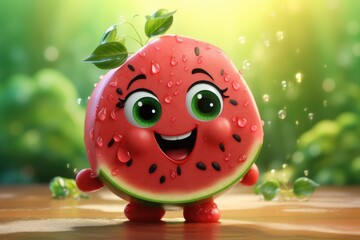 Adorable & Cute Watermelon Playful Fruit Character Toy Brings Happiness