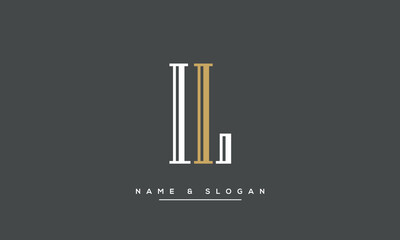 Alphabet Letters LI or IL Logo Monogram