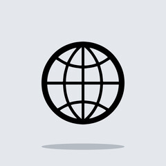 Internet icon vector. Website sign symbol vector. Internet vector icon illustration isolated on gray background