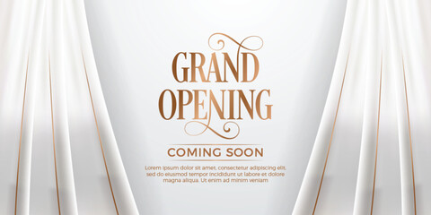 Grand opening luxury invitation banner design template with 3d editable text effect