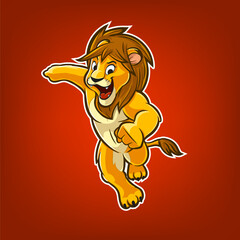 athletic lion mascot running graphics for sports team - 683527792