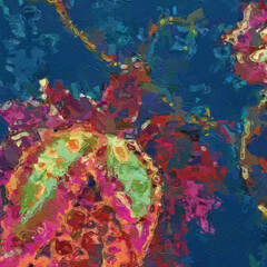 Naklejka premium Oil painting with various flowers, Paisley's beautiful wedding illustration