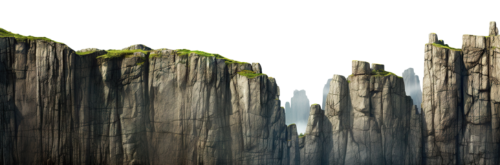 Majestic cliffs with rugged edges, cut out