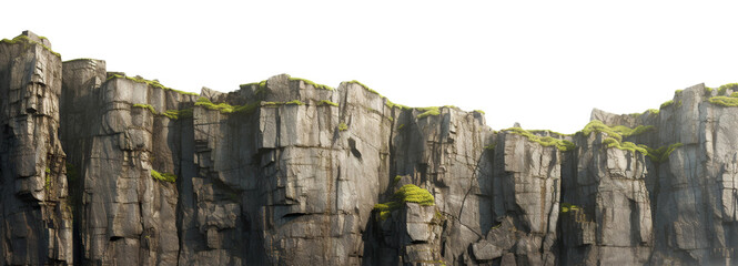 Majestic cliffs with rugged edges, cut out