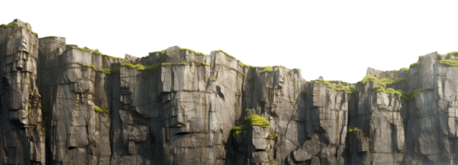 Majestic cliffs with rugged edges, cut out