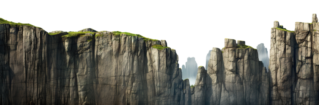 Majestic cliffs with rugged edges, cut out