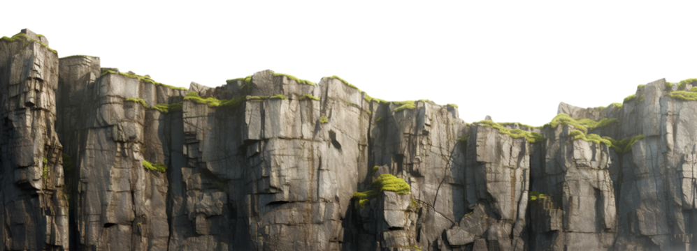 Majestic cliffs with rugged edges, cut out